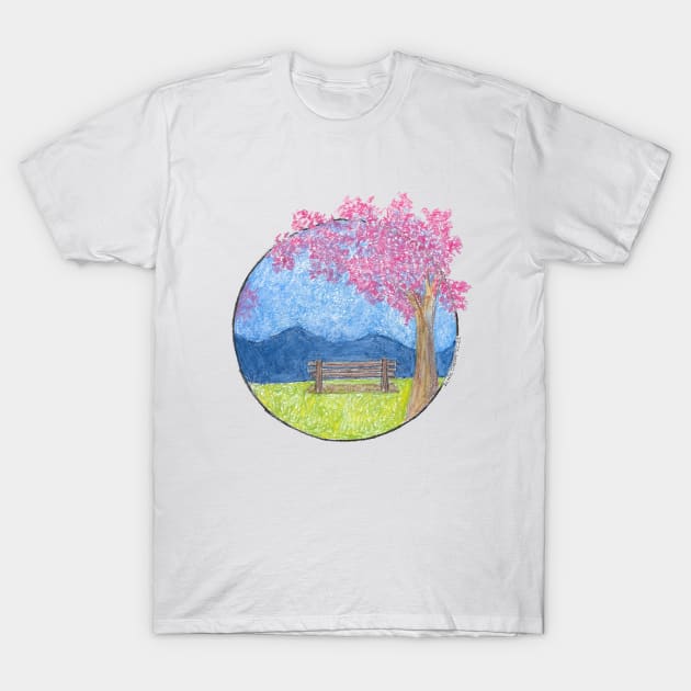 Park Bench T-Shirt by ReneeDixonArt